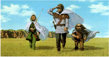 Legolas, Aragorn & Gimli on the plains of Rohan